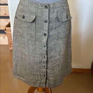 Jones New York Charcoal Button-Front A-Line Skirt